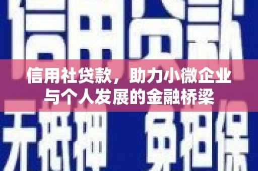 法库信用社贷款，助力小微企业与个人发展的金融桥梁