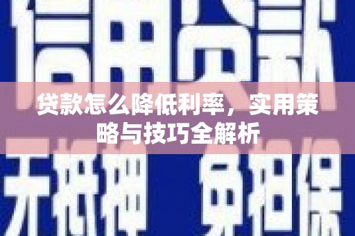 法库贷款怎么降低利率，实用策略与技巧全解析
