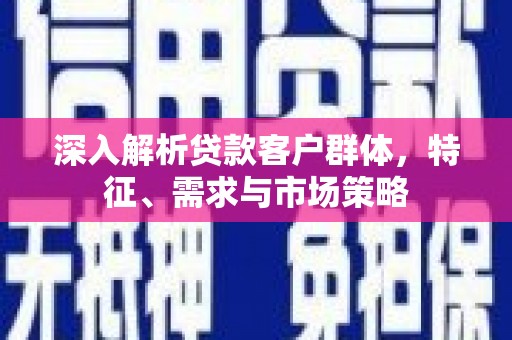 法库深入解析贷款客户群体，特征、需求与市场策略