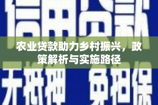 法库农业贷款助力乡村振兴，政策解析与实施路径