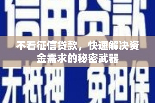 法库不看征信贷款，快速解决资金需求的秘密武器