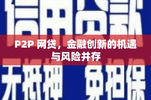 法库P2P 网贷，金融创新的机遇与风险并存