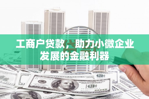 法库工商户贷款，助力小微企业发展的金融利器