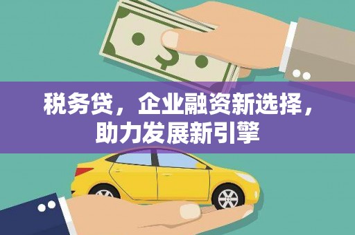 法库税务贷，企业融资新选择，助力发展新引擎