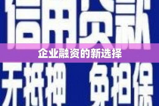 法库企业融资的新选择