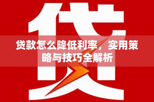 法库贷款怎么降低利率，实用策略与技巧全解析